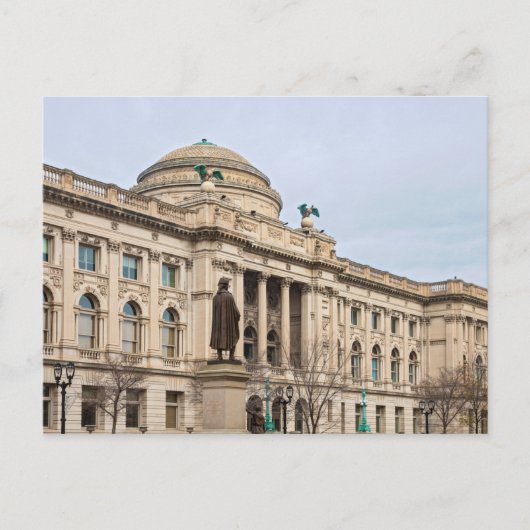 ルネッサンススタイルの公共図書館 シーズンポストカード (正面)