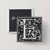 ルネッサンススタイルアルファベット文字E – ピン (正面&裏面)