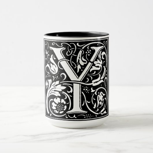 ルネッサンススタイルアルファベット文字Yオンマグカップ マグカップ (中央)