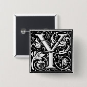 ルネッサンススタイルアルファベット文字Y – ピン (正面&裏面)