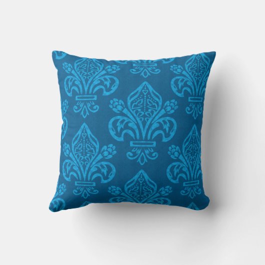 ルネッサンスティール(緑がかった色)グリーンフルーアデリスエレガントズ クッション (裏面)