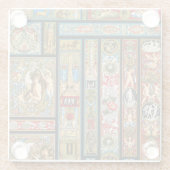 ルネッサンステーマ織物と織物 ガラスコースター (裏面)