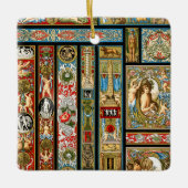 ルネッサンステーマ織物と織物 セラミックオーナメント (正面)