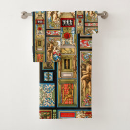 ルネッサンステーマ織物と織物 バスタオルセット