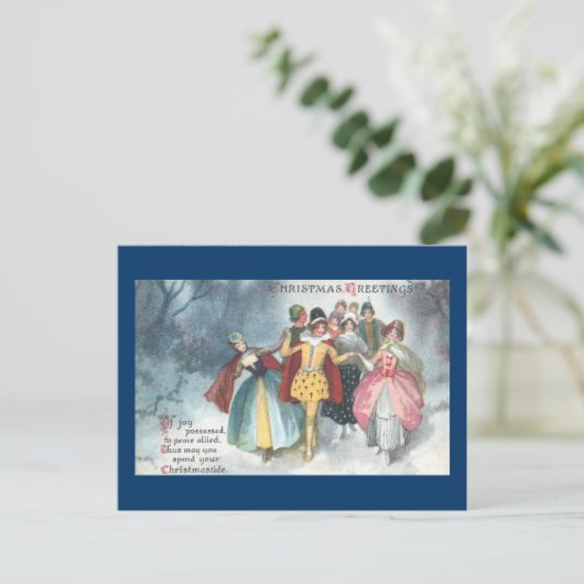 ルネッサンスピープルヴィンテージクリスマス シーズンポストカード (スタンド正面)