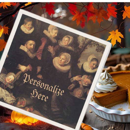 ルネッサンスファミリー懇親会絵画ポートレート スタンダードカクテルナプキン