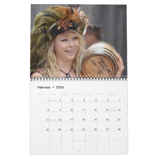 ルネッサンスフェア暦 カレンダー (2月 2026)