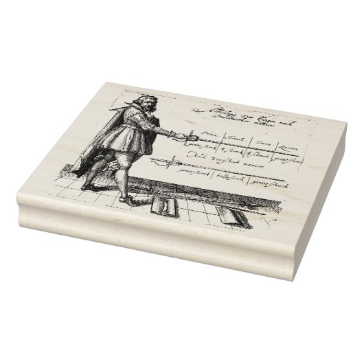 ルネッサンスフェンシング版木、銅版、版画 ラバースタンプ (スタンプ)