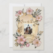 ルネッサンスフローラフレーム結婚式招待状 招待状 (正面)