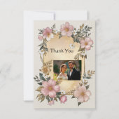 ルネッサンスフローラ結婚フレームのサンキューカード サンキューカード (正面)