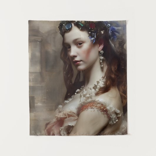 ルネッサンスプリンセスAIがファンタジーアートを生成 タペストリー (正面)
