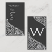 ルネッサンスモノグラム1ダークグレー 名刺 (正面/裏面)