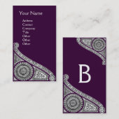 ルネッサンスモノグラム1ダークパープル 名刺 (正面/裏面)