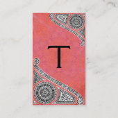 ルネッサンスモノグラム1明るいアンティークピンク 名刺 (裏面)