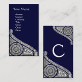 ルネッサンスモノグラム1青 名刺 (正面/裏面)