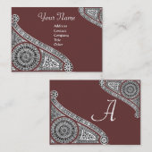 ルネッサンスモノグラム2赤褐色 名刺 (正面/裏面)