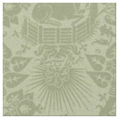 ルネッサンスユニコーンガーデン、春グリーン ファブリック (クローズアップ)