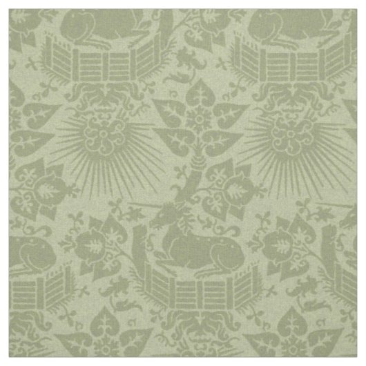 ルネッサンスユニコーンガーデン、春グリーン ファブリック (見本)