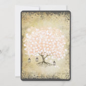 ルネッサンス中世コーラルハートリーフ結婚ツリー 招待状 (裏面)