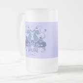 ルネッサンス中世ヴィンテージ獅子 フロストグラスビールジョッキ (正面左)