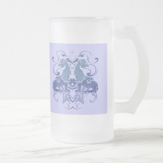 ルネッサンス中世ヴィンテージ獅子 フロストグラスビールジョッキ (右)