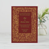 ルネッサンス中世縁どの結婚葉 招待状 (スタンド正面)