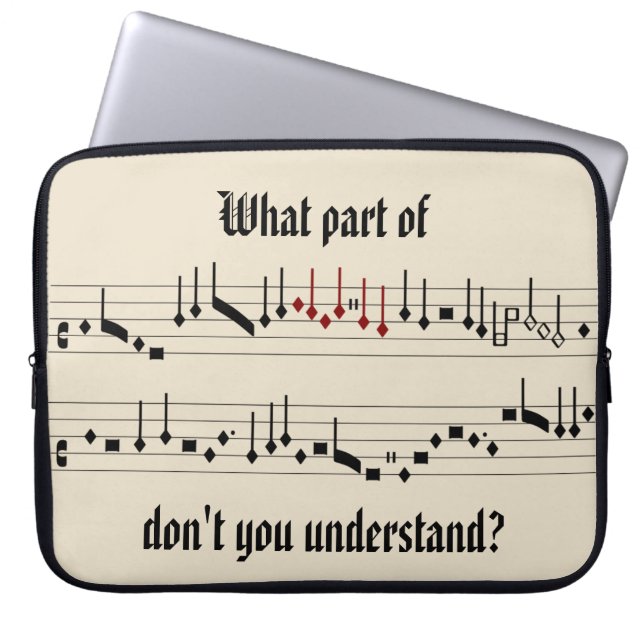 ルネッサンス中世記譜法ノートPCの一部 ラップトップスリーブ (正面)