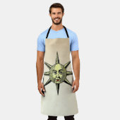 ルネッサンス天文学 – 太陽顔ハンドカラー エプロン (着用した状態)