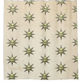 ルネッサンス天文学 – 太陽顔ハンドカラー シャワーカーテン