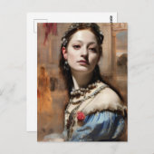 ルネッサンス女性ポートレート絵画のはがき ポストカード (正面/裏面)