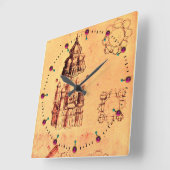 ルネッサンス建築プロジェクト,建築家 スクエア壁時計 (傾斜)