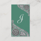 ルネッサンス建築モノグラムグリーンホワイト 名刺 (裏面)