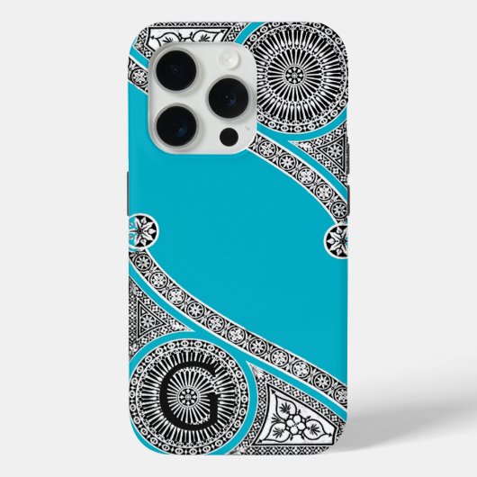 ルネッサンス建築家スクラバブルーモノグラム Case-Mate iPhoneケース (裏面)
