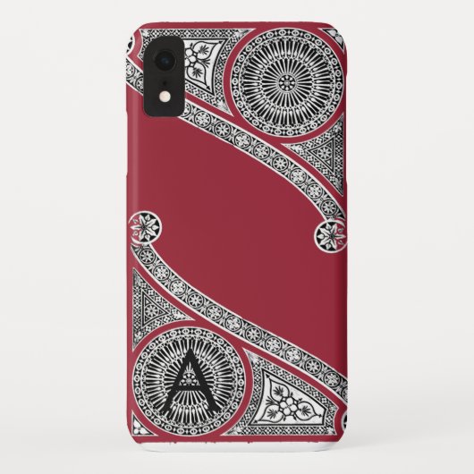 ルネッサンス建築家マルサラレッドモノグラム Case-Mate iPhoneケース (裏面)