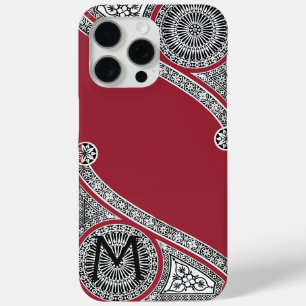 ルネッサンス建築家マルサラレッドモノグラム iPhone 15 PRO MAXケース