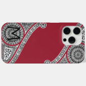ルネッサンス建築家マルサラレッドモノグラム Case-Mate iPhoneケース (裏面 (横))