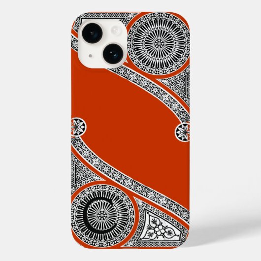 ルネッサンス建築家赤オレンジモノグラム Case-Mate iPhoneケース (裏面)