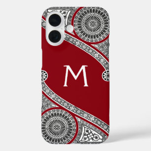 ルネッサンス建築家赤ブルゴーニュ・モノグラム iPhone 16ケース