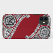 ルネッサンス建築家赤ブルゴーニュ・モノグラム Case-Mate iPhoneケース (裏面(横))