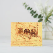ルネッサンス建築，アンティーク羊皮紙 ポストカード (スタンド正面)
