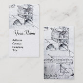 ルネッサンス建築、建築家、エンジニア、シルバー 名刺 (正面/裏面)