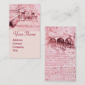 ルネッサンス建築、建築家、エンジニア、ピンク 名刺 (正面/裏面)