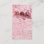 ルネッサンス建築、建築家、エンジニア、ピンク 名刺 (裏面)