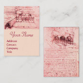 ルネッサンス建築、建築家、エンジニア、ピンク 名刺 (正面/裏面)