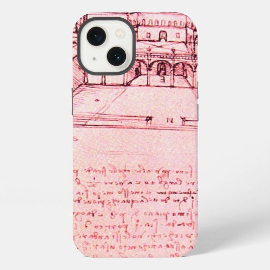 ルネッサンス建築、建築家、エンジニア、ピンク iPhoneケース (裏面)