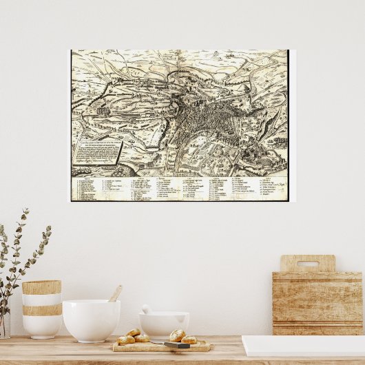 ルネッサンス期のローマの地図 ポスター (キッチン)