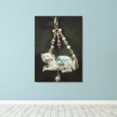 ルネッサンス猫ペンダント キャンバスプリント (インサイチュ (ウッドフロア))