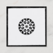 ルネッサンス白黒赤幾何学フローラ スクエア名刺 (裏面)