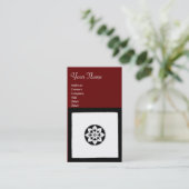 ルネッサンス白黒赤幾何学フローラ 名刺 (スタンド正面)