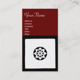 ルネッサンス白黒赤幾何学フローラ 名刺